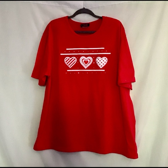 Tops - ❣️for your Valentine, Tee heavy duty Embroidered, scattered rhinestone